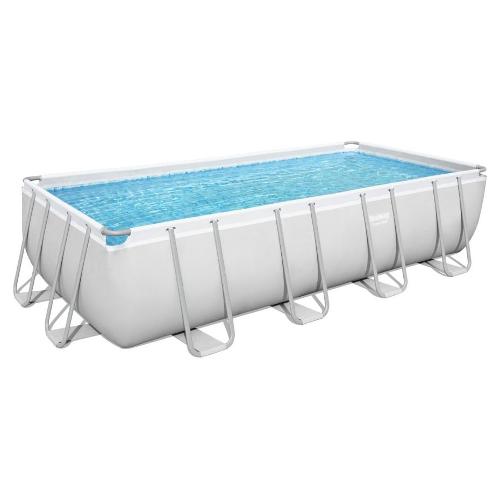 Bestway Piscina con accessori (488x244x122cm) per 5 persone POWER STEEL Grigio chiaro 56670 5
