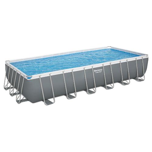 Bestway Piscina con accessori (732x366x132cm) per 6 - 8 persone POWER STEEL Grigio 56475 5