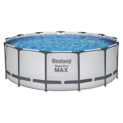 Bestway Piscina STEEL PRO MAX Rotonda Accessoriata (396x122 cm) Grigio 5618W 5
