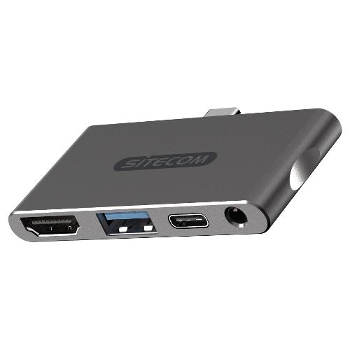 Sitecom HUB 4 in 1 Usb C Grey CN 392