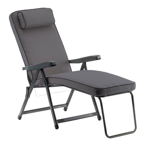 Metal F.A.R. Sedia sdraio con poggiapiedi PARADISO Grigio scuro 8715 11 PAR59N