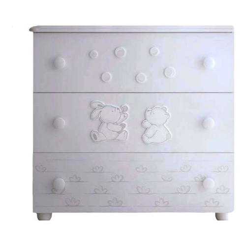 Pali Comò infanzia DODO Plus 3 Cassetti Bianco