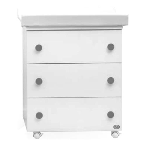 Pali Bagnetto fasciatoio 3 cassetti (76x45x90cm) ASTRID Bianco e Grigio 053300Ng