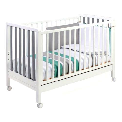 Pali Lettino infanzia ASTRID (133x73x94cm) Bianco e Grigio 00188Igr