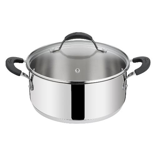 Lagostina Casseruola Inox (26cm) semi fonda con coperchio TEMPRA Cromo lucido 012896032426