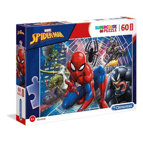 Clementoni Puzzle 60 pz Maxi Supercolor 4-6a (62x42cm) MARVEL SPIDERMAN 26444