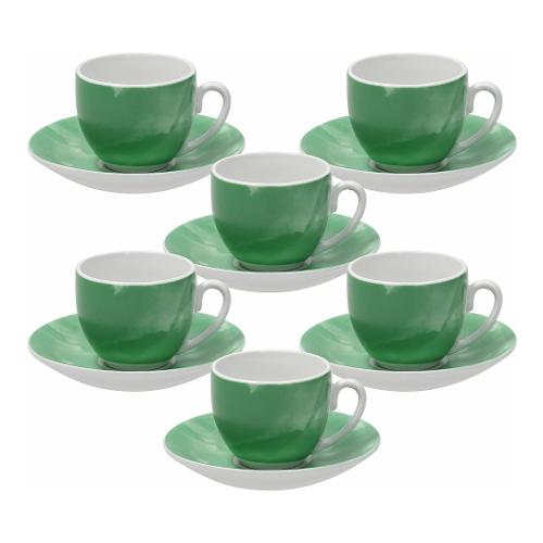 Set tazzine caffè 6pz COLORPLAY SFERA Con Piattino Verde 120ml SF08501852A