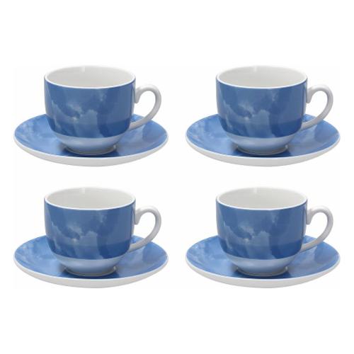 Set tazze cappuccino 2pz DRINK & DESIGN Con Piattino Trasparente 8