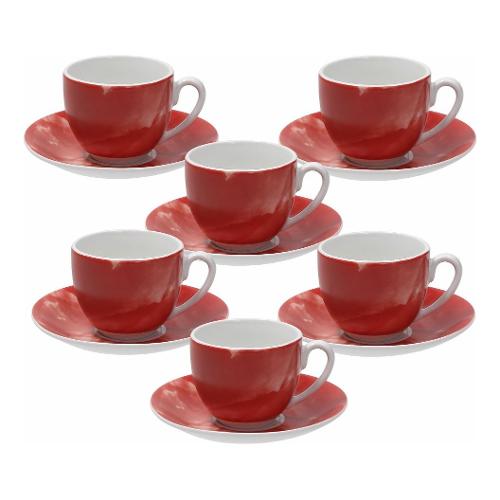 Set tazzine caffè 6pz COLORPLAY SFERA Con Piattino Rosso 120ml SF08501852E