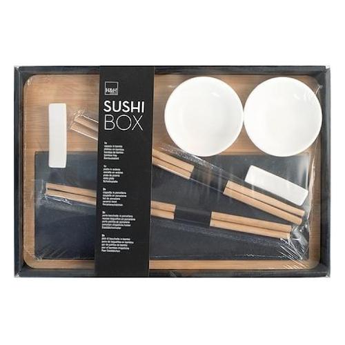 Set Sushi 10 Pezzi Con Ardesia e Bamboo