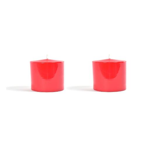 Mercury Set candele 2 pz Pillar Lucid (4x5cm) CHRISTMAS Rosso lucido 94069