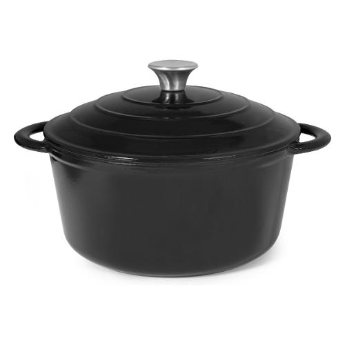 H&H Casseruola con coperchio ghisa (26x12cm) Nero 7010026