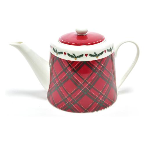 Mercury Teiera Porcellana (22x13x13cm) Con Coperchio CHRISTMAS Rosso 67049