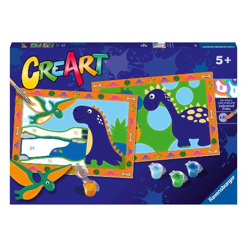 Ravensburger Set per dipingere 2 Tavole Dinosauri CREART JUNIOR 23554