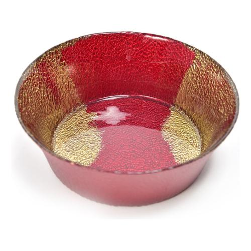 Mercury Centro tavola Vetro (16,5x6cm) Ciotola ELEGANT Rosso e Oro 98104