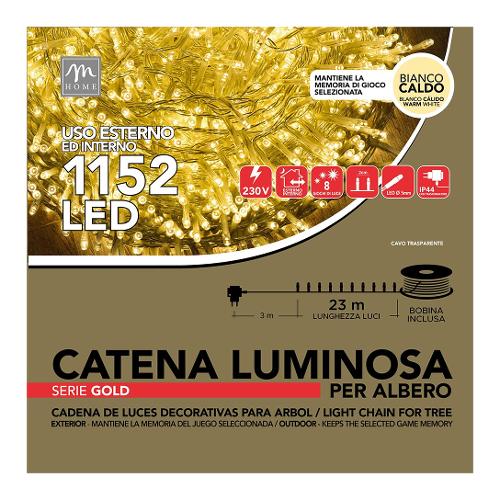 Mercury Filo (23+3mt) 1152 luci Bianco caldo Minilucciole Led giochi luce CHRISTMAS 06158
