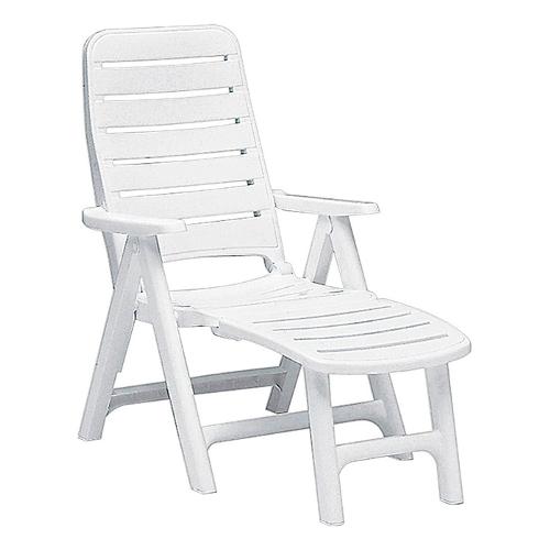 Grandsoleil Sedia sdraio con poggiapiedi PREMIERE Bianco S67708