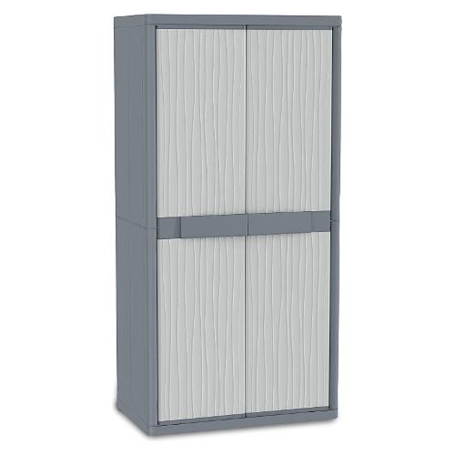 Terry WAVE Jumbo 3900 Armadio plastica 2 Ante battenti Grigio chiaro e scuro (90cm) Mobile KIT