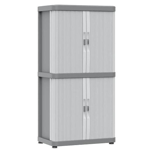 Terry ROLLING SPACE Modular 2 Armadio plastica 2 Ante scorrevoli Grigio chiaro e scuro (60cm) Mobile KIT