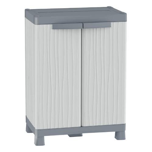 Terry WAVE Base 700 Armadio plastica 2 Ante battenti Grigio chiaro e scuro (70cm) Mobile KIT