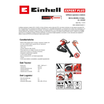 EINHELL Soffiatore a Batteria Elettrico Aspiratore Foglie Aspirafoglie 36V  230 Km/h colore Nero Rosso - GE-CL 36/230 Li E Solo