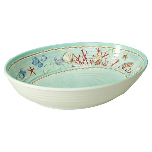 Brandani Centro tavola Plastica (33x23x7cm) Ciotola Ovale REEF Azzurro 51976