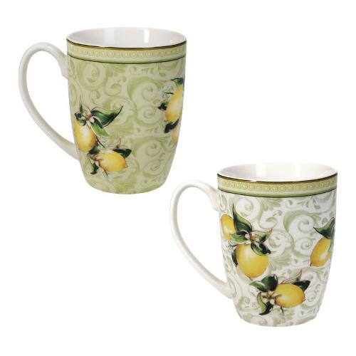 Set tazze mug 2pz LIMONI Verde e Giallo 8 x 7,5 cm 250ml 52756