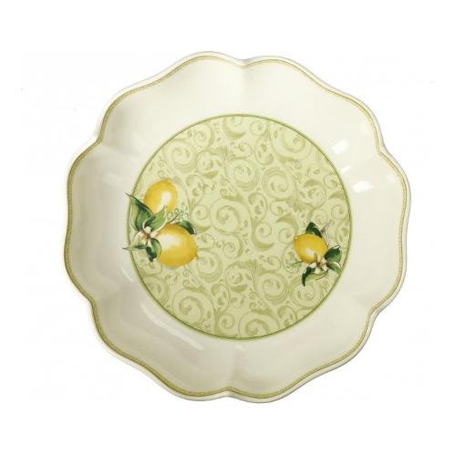 Brandani Centro tavola Porcellana (24x6cm) Ciotola Tonda LIMONI Verde e Giallo 52766