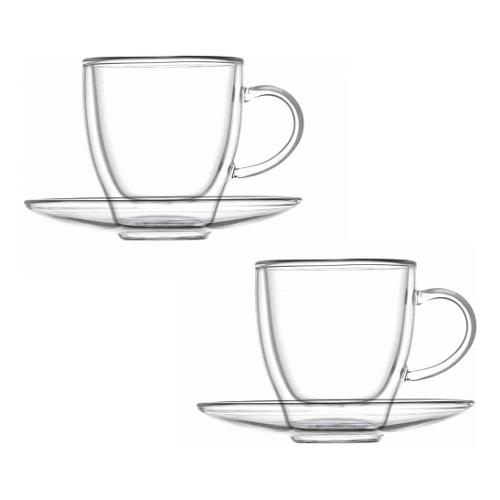 Brandani Set tazzine caffè con piatto 2 pz (100ml) DOUBLE WALL Trasparente 52477