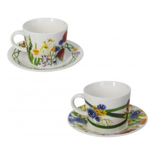 Brandani Set tazzine caffè con piatto 2 pz (50ml) FIORI DI CAMPO Multicolor 52871