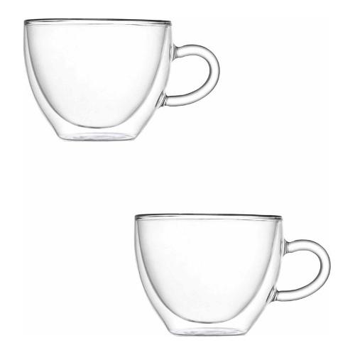 Brandani Set tazze 2 pz (320ml) Cappuccino DOUBLE WALL Trasparente 52478