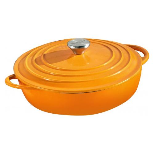 Brandani Casseruola con coperchio ghisa (30x14cm) Giallo 52570