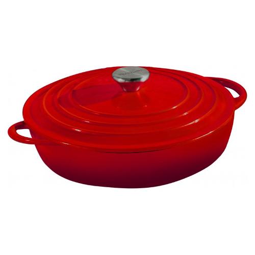 Brandani Casseruola con coperchio ghisa (30x14cm) Rosso 52571