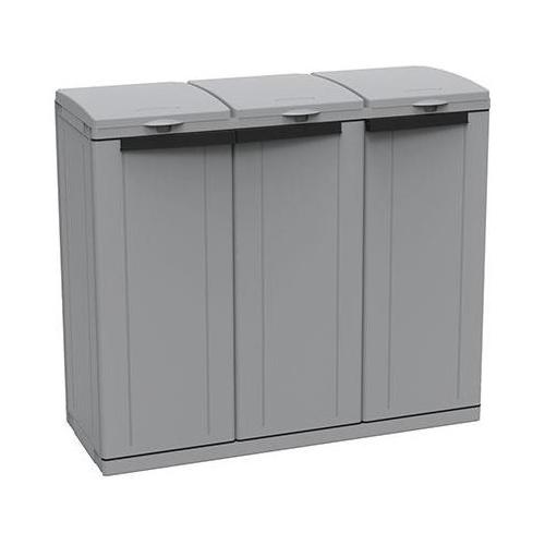 Terry ECOLINE 3 Armadio differenziata 3 Ante battenti, 3 Coperchi Grigio (100cm) Mobile KIT