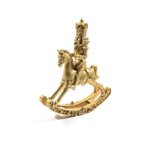 Mercury Decoro Re Cavaliere a Dondolo Resina Oro (28x8x35 cm) 54612