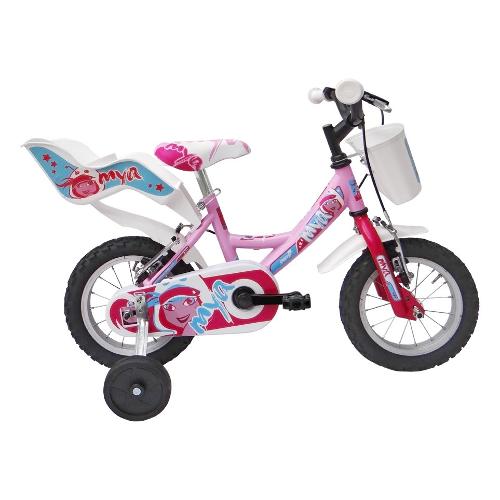 Mandelli Mountain Bike acciaio ( 1 vel ) 12" Mya con Rotelle SPORT ONE Rosa e Ciclamino 120125005