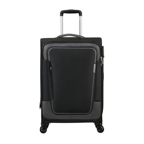 American Tourister Trolley morbido espandibile 4 ruote (44x27x68 cm) PULSONIC asphalt black 146517 0423