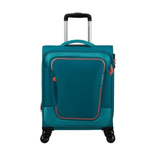 American Tourister Trolley cabina morbido espandibile tg. S (43,5Lt) 4 ruote (40x23x55cm) PULSONIC Stone teal 146516 6058