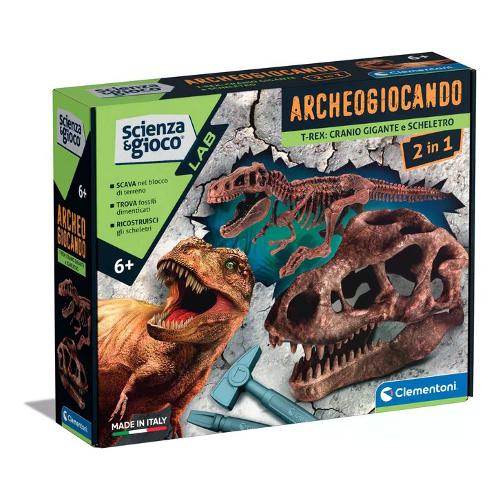 Clementoni Gioco educativo T Rex Cranio Gigante e Scheletro SCIENZA E GIOCO 19324