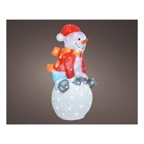 Kaemingk Decoro LUMINEO Pupazzo Neve Acrilico H.70 su Pal. (40,5x33x70,5 cm) nr 100 luci 491207
