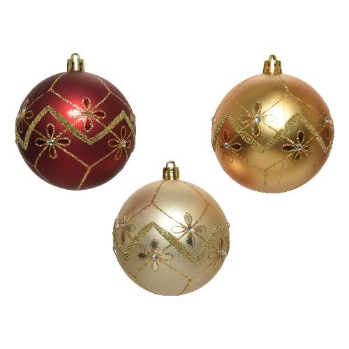 Kaemingk Pallina albero Natale (1pz-8cm) Plastica Sfera Assortito 021276