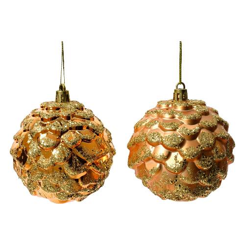 Kaemingk Pallina albero (8cm) Plastica Rame Assortito 029430