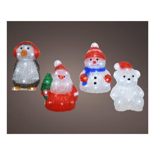 Kaemingk Decoro LUMINEO Personaggi Acrilico Assortito (20x16x25 cm) nr 20 luci 491213