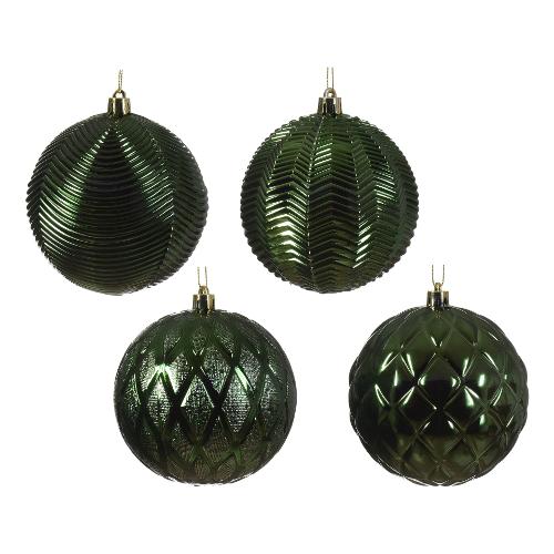 Kaemingk Pallina albero Plastica Assortito Pine green 024410 (10cm)