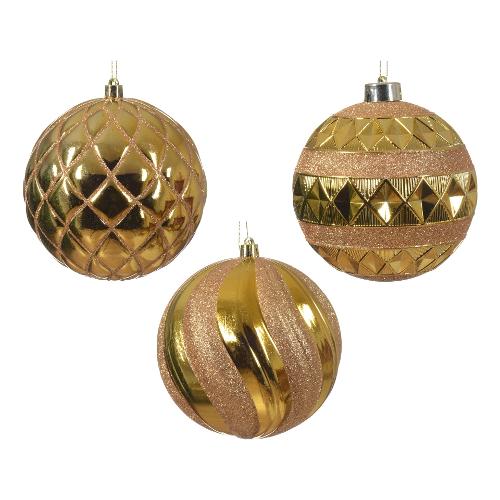 Kaemingk Pallina albero (12cm) Plastica Light gold Assortito 024511