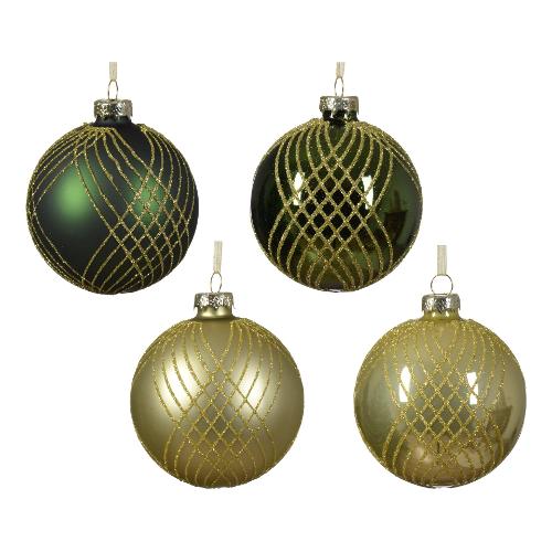 Kaemingk Pallina albero Natale (1pz-8cm) Vetro Sfera Assortito 070290