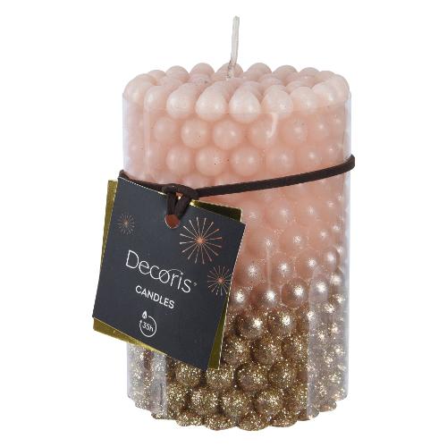 Kaemingk Candela cilindro 35h Durata (7x10cm) Sparking rose metal 215784