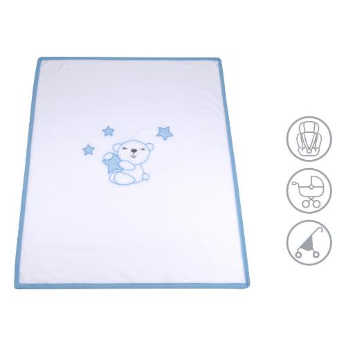 Baby Idea Coperta carrozzina Autunno e Inverno Pile 100% poliestere (90x75cm) Azzurro PILCAZ