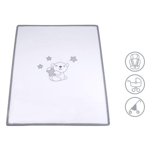 Baby Idea Coperta carrozzina Autunno e Inverno Pile 100% poliestere (90x75cm) Grigio PILCRG