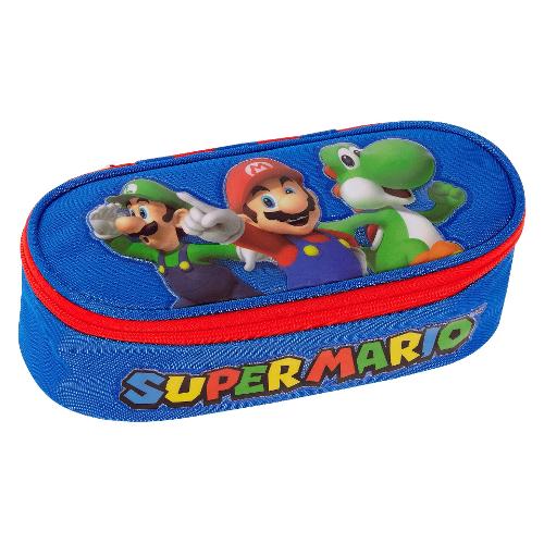 Astuccio vuoto Round con portapenne SUPER MARIO Blu e Rosso 67535CO